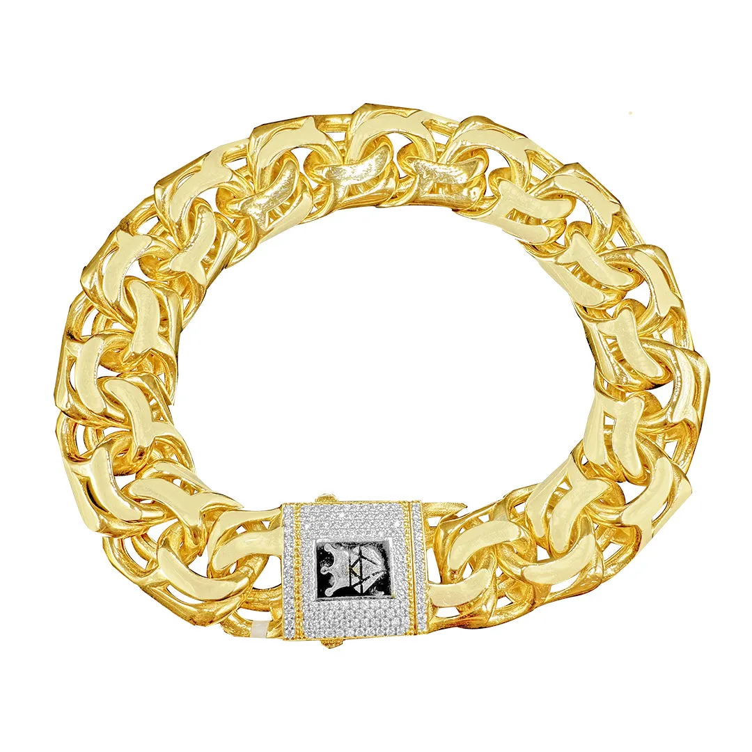 10K yellow gold chino link ID kids bracelet