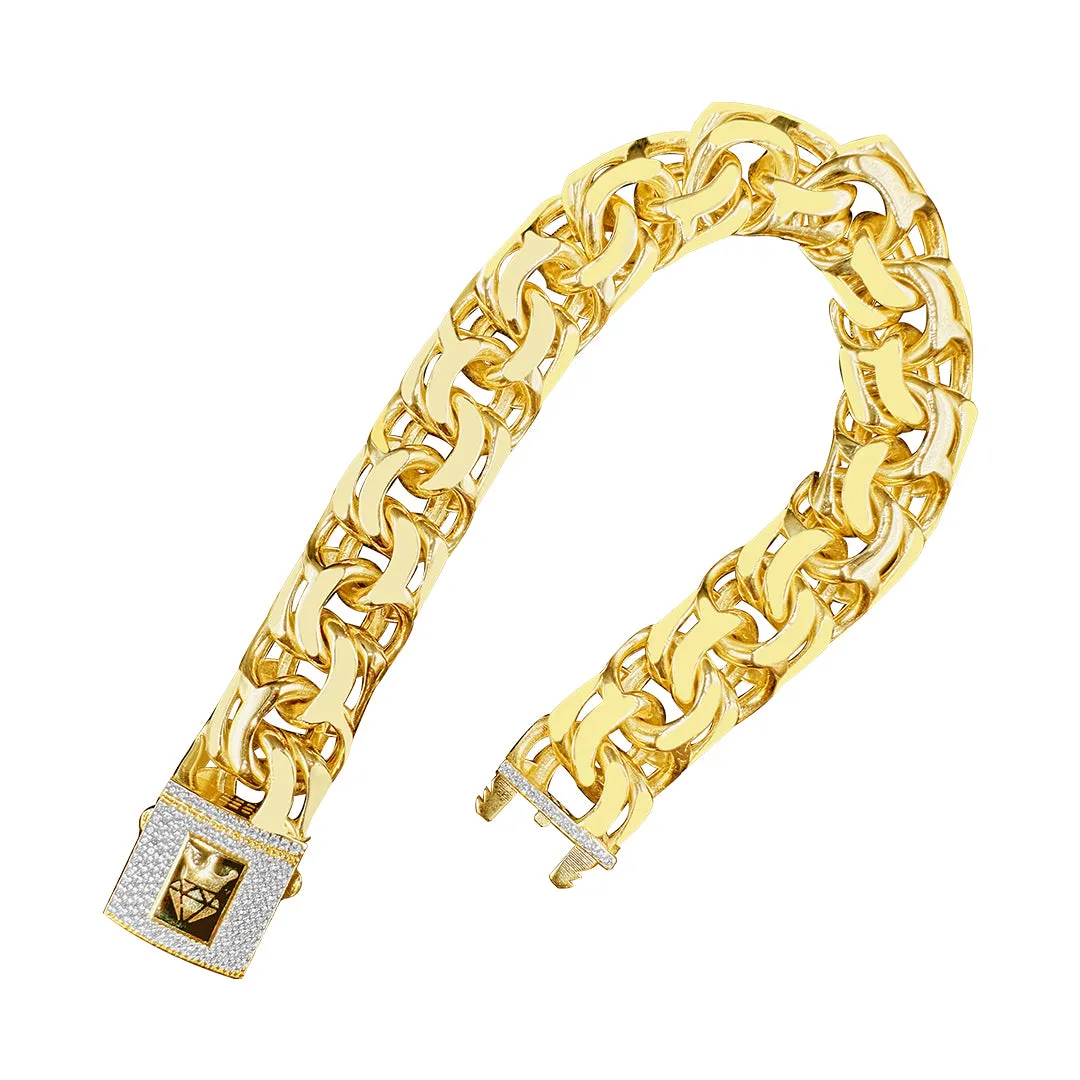 10K yellow gold chino link ID kids bracelet