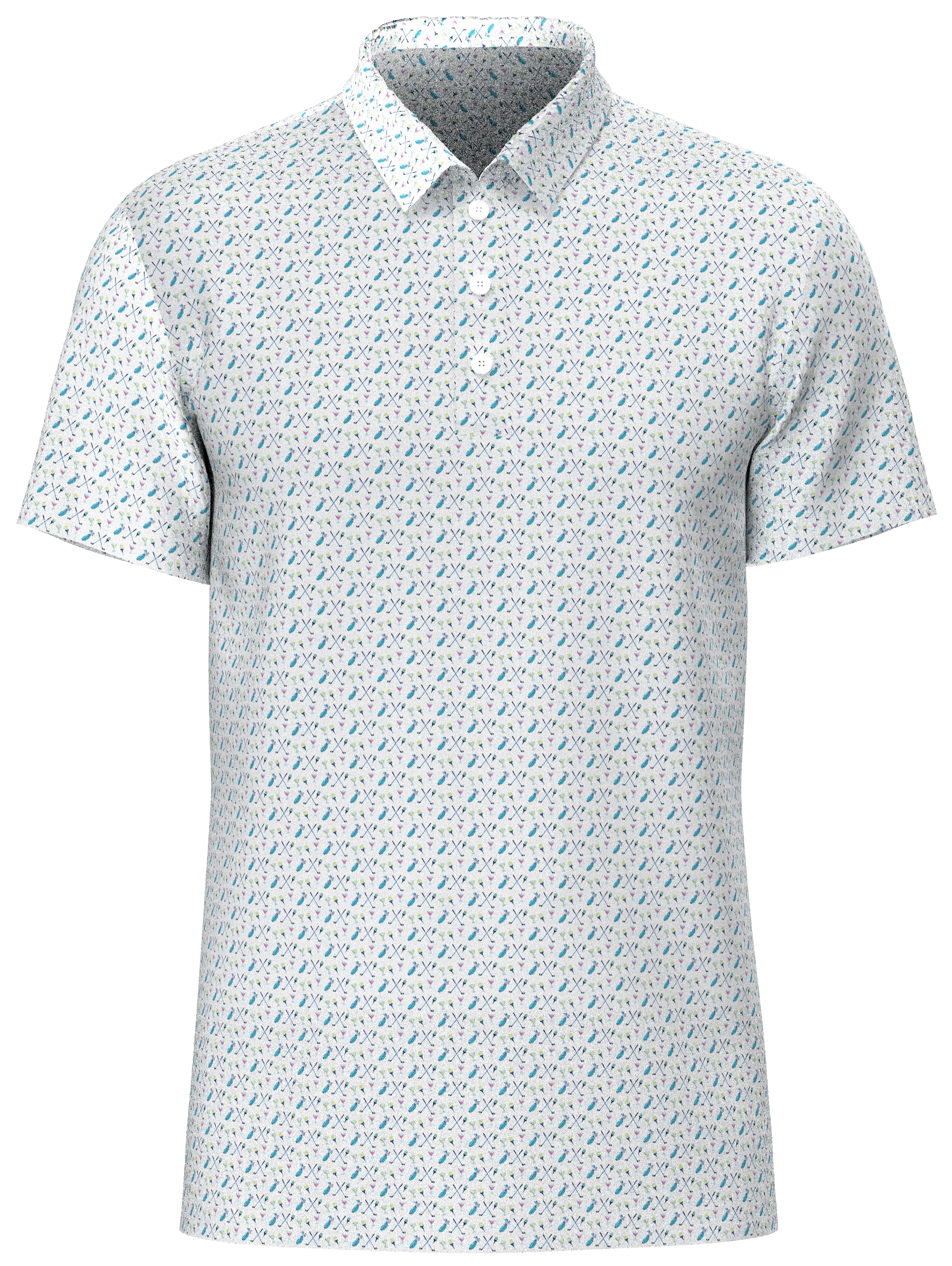 AB SPORT Golf and Martini Print Men's Polo Shirt MP01-GOLF&MART1A