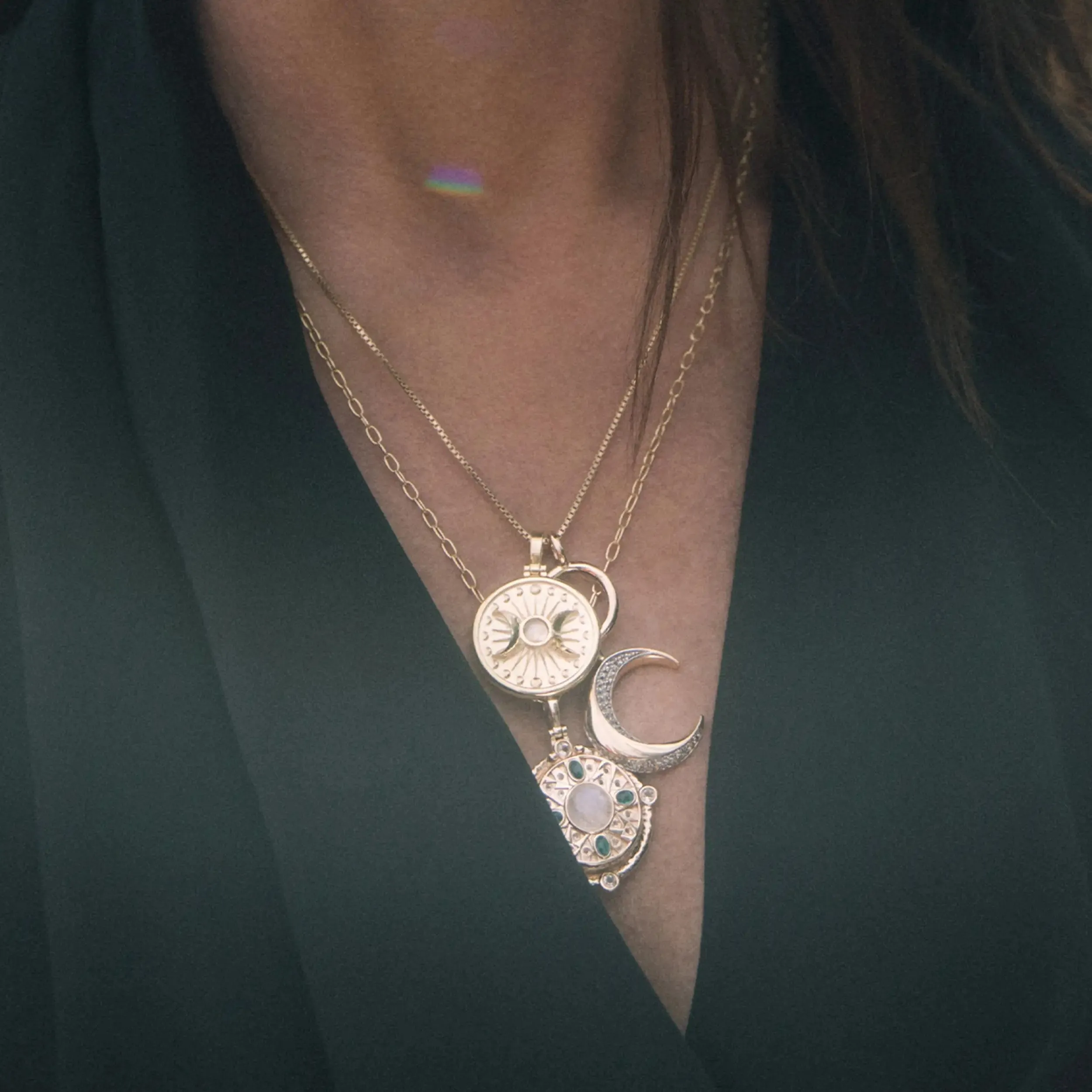 Alanis Triple Moon Necklace