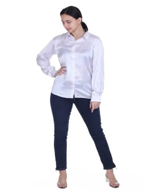 ALBE WHITE SATIN SHIRT