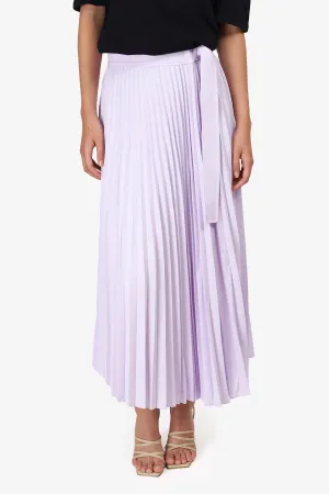 A.L.C. Light Purple Pleated Belted Midi Skirt Size 4