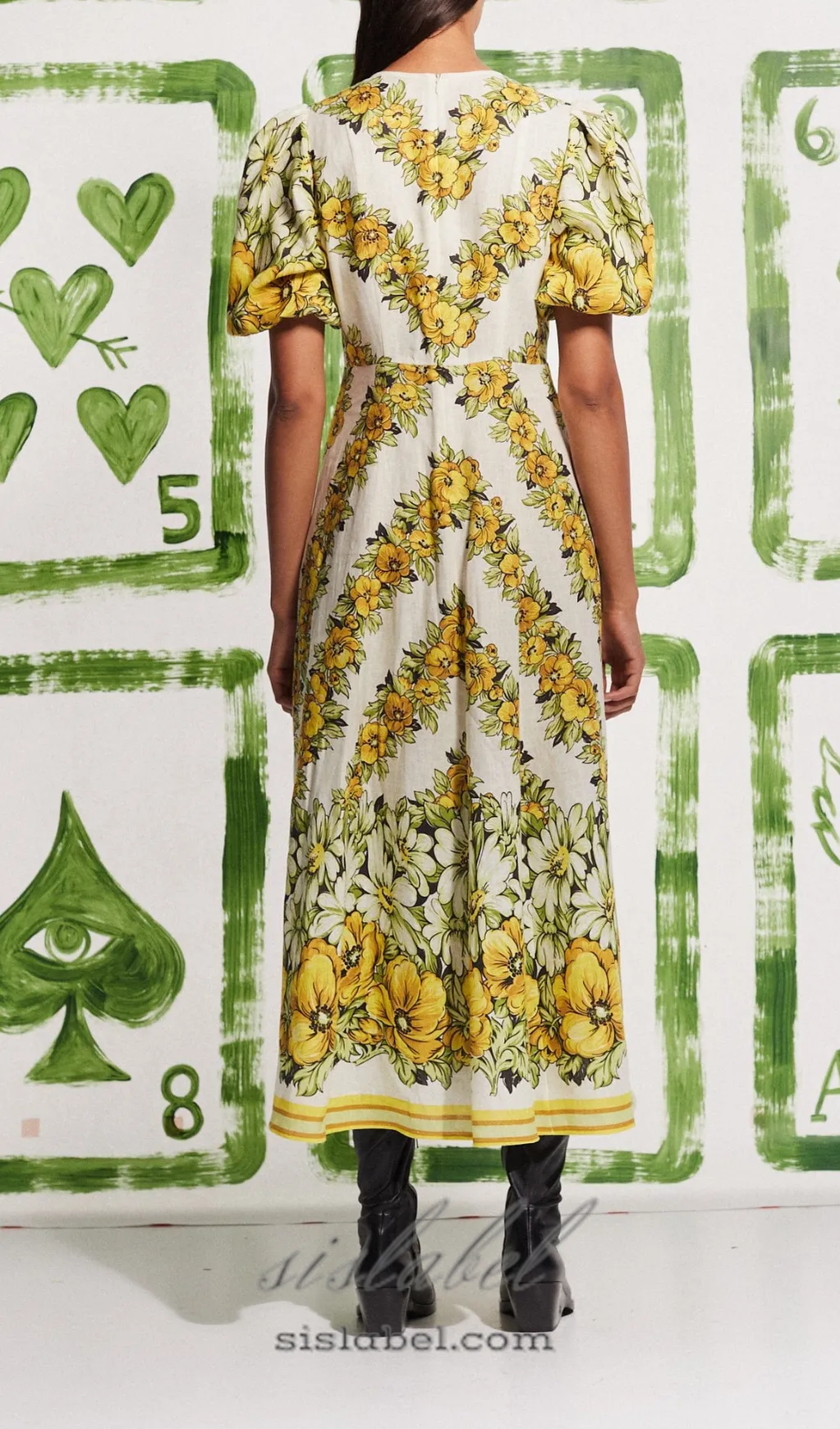 ALYSSA FLORAL PRINT MIDI DRESS IN YELLOW