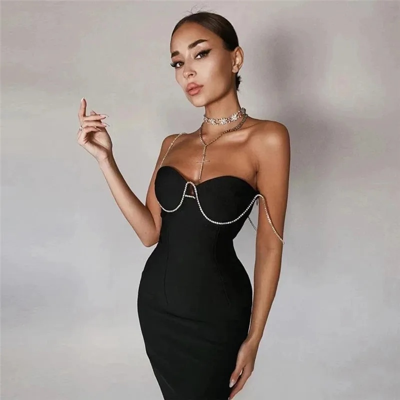 Amy Fashion - Diamonds Sheath Bandage Dress