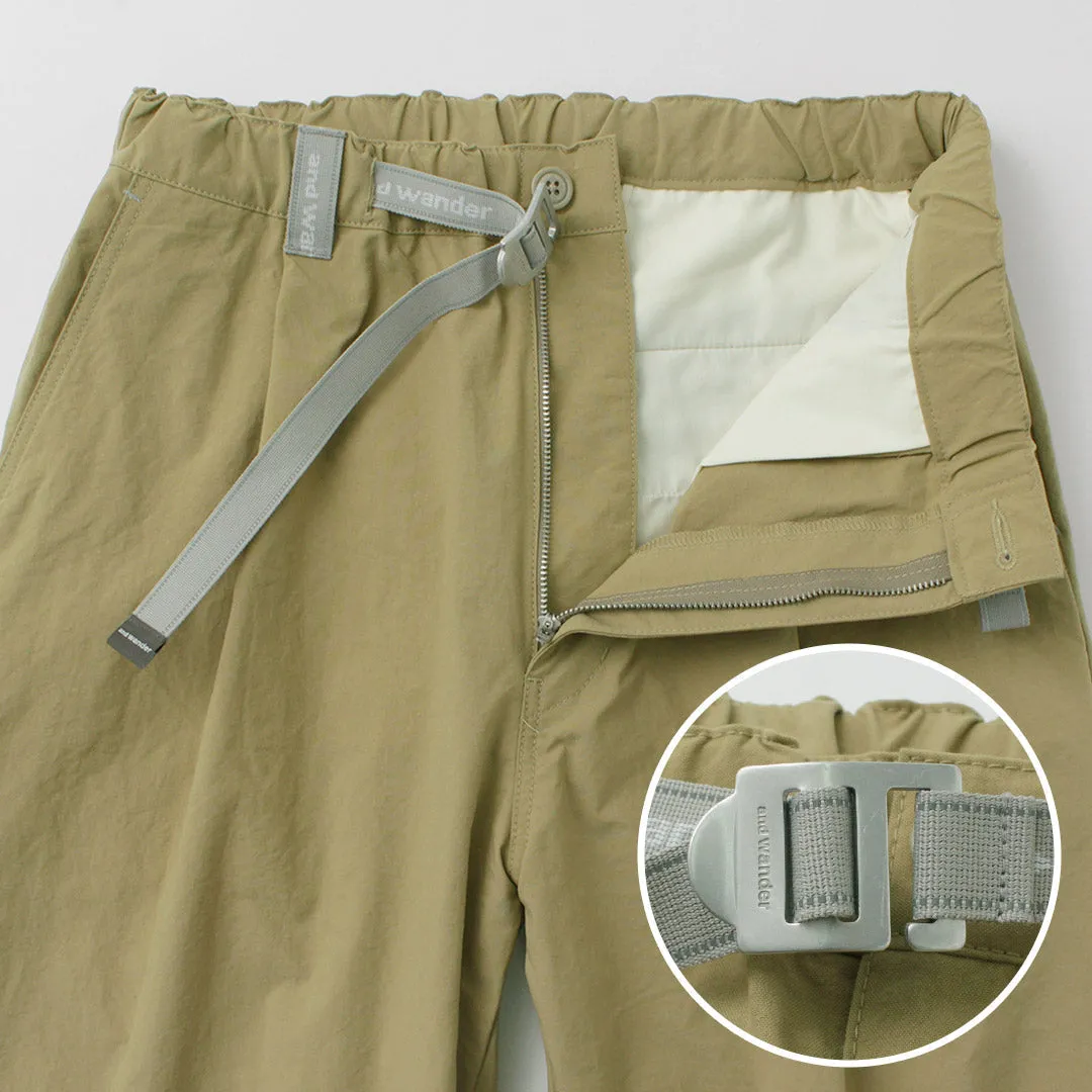 AND WANDER / Nylon Chino Tucked Tapered Pants