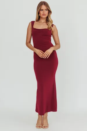 Annabel Bodycon Maxi Dress Wine