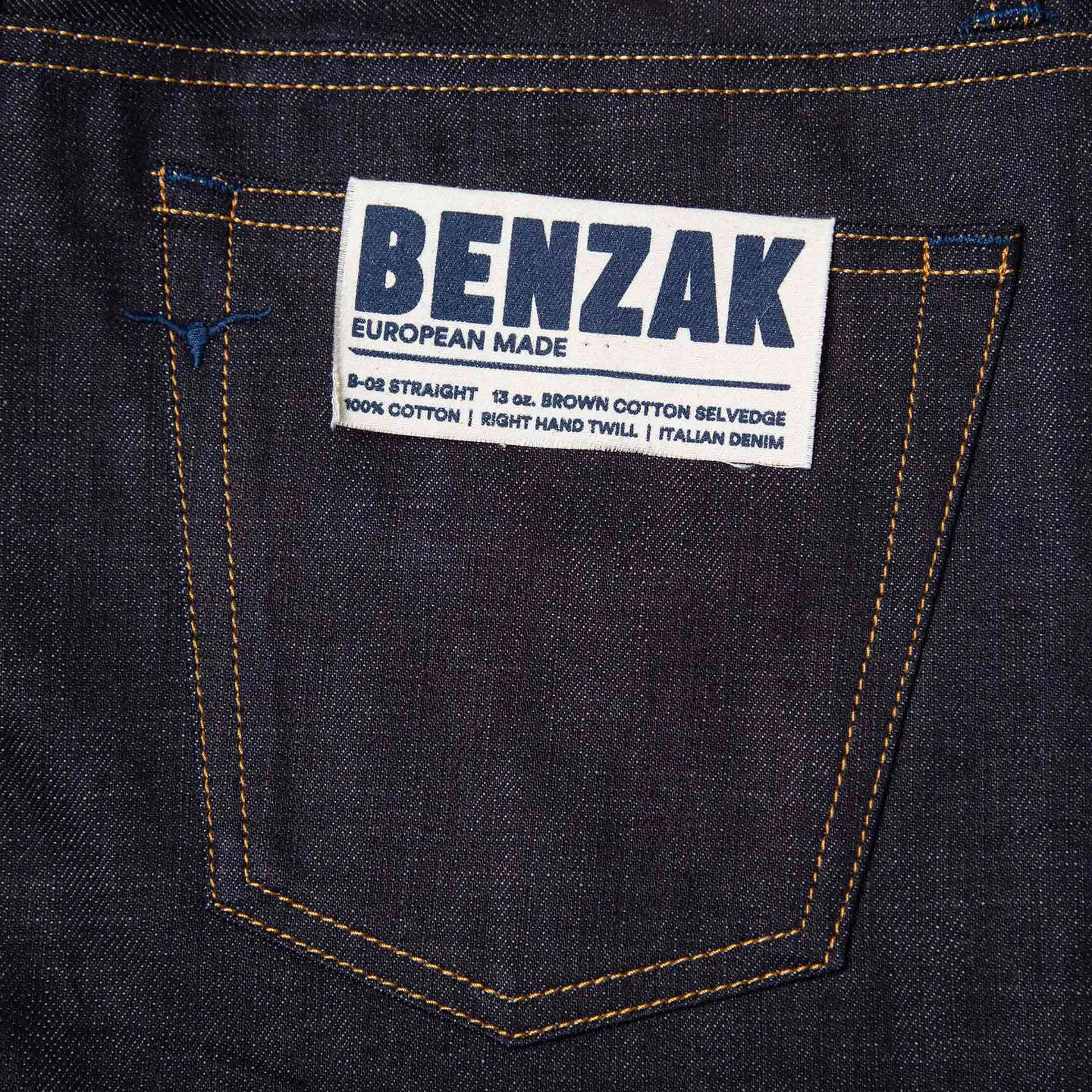 B-02 STRAIGHT 13 oz. brown cotton selvedge