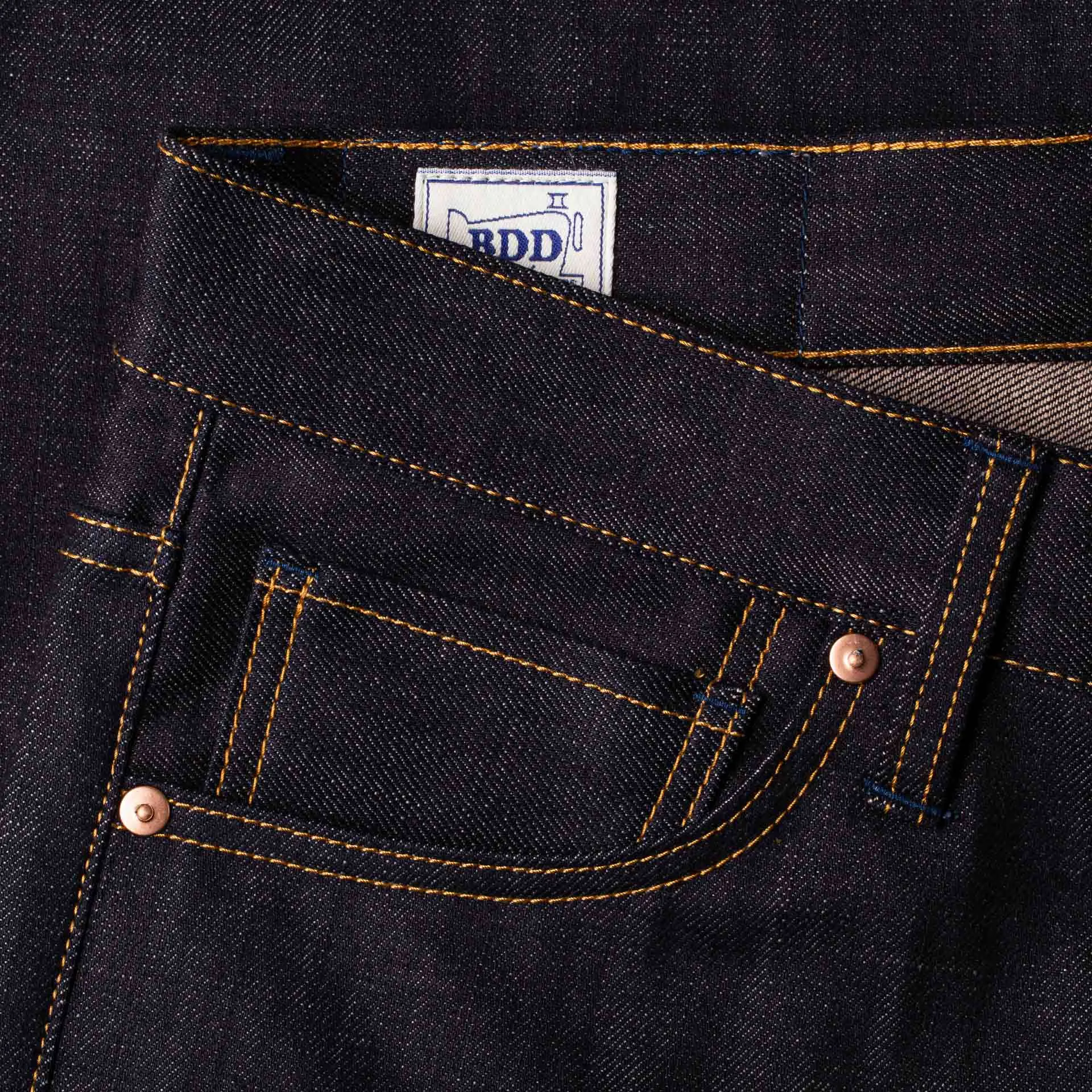 B-02 STRAIGHT 13 oz. brown cotton selvedge