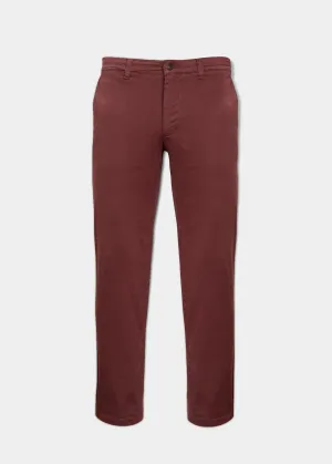 Bamforth Men's Chino Trouser In Wine - Regular Fit