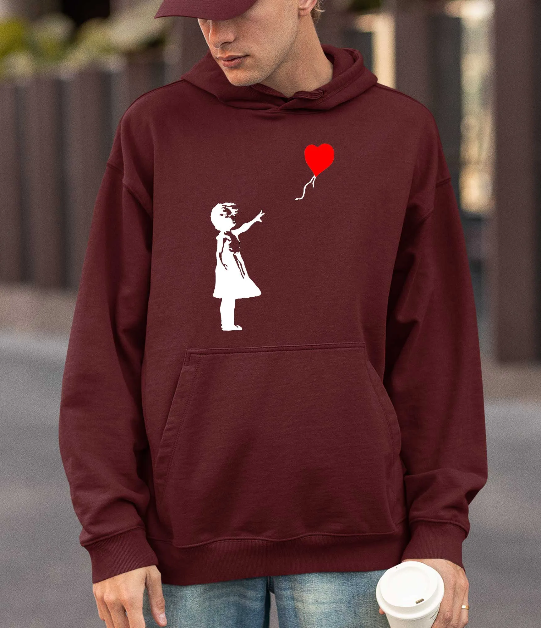 Banksy Hoodie - Girl with a Heart Baloon