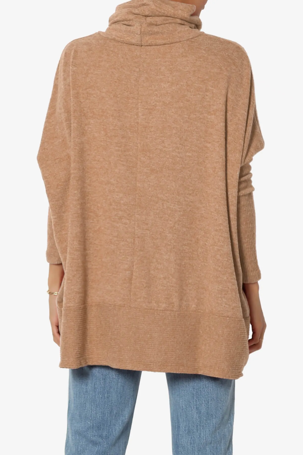 Barclay Slouchy Cowl Neck Melange Knit Oversized Sweater