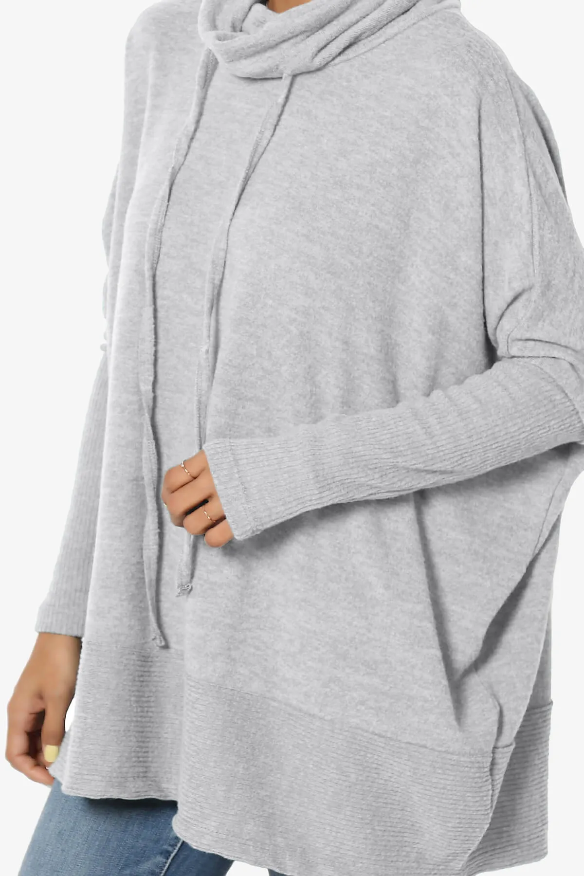 Barclay Slouchy Cowl Neck Melange Knit Oversized Sweater