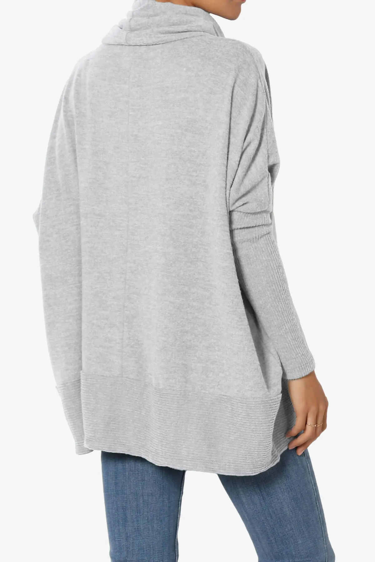 Barclay Slouchy Cowl Neck Melange Knit Oversized Sweater