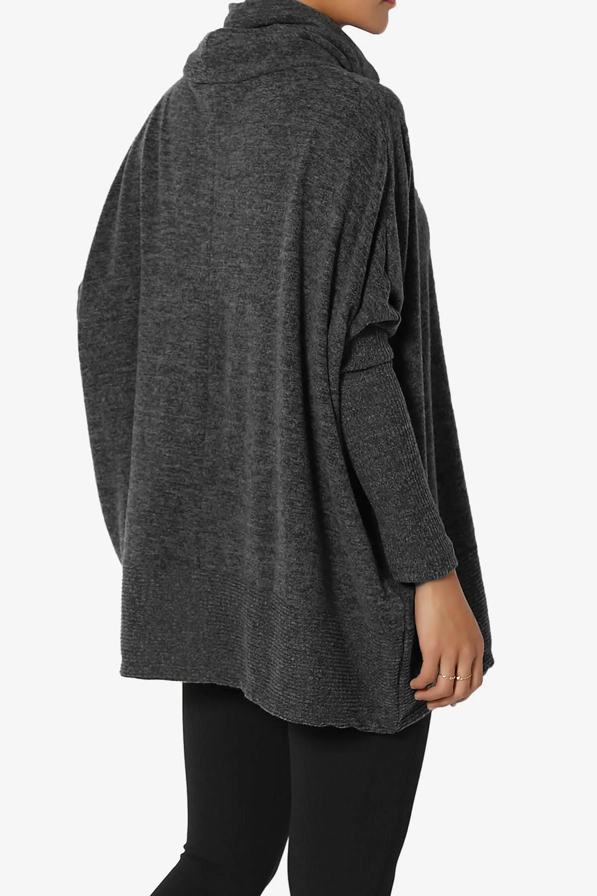 Barclay Slouchy Cowl Neck Melange Knit Oversized Sweater