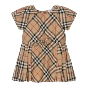 Beige Check Dress