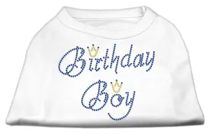 Birthday Boy Rhinestone Shirts White XS (8)