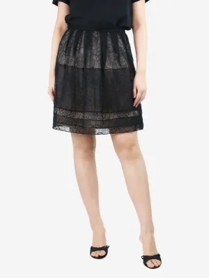 Black lace midi skirt - size UK 14