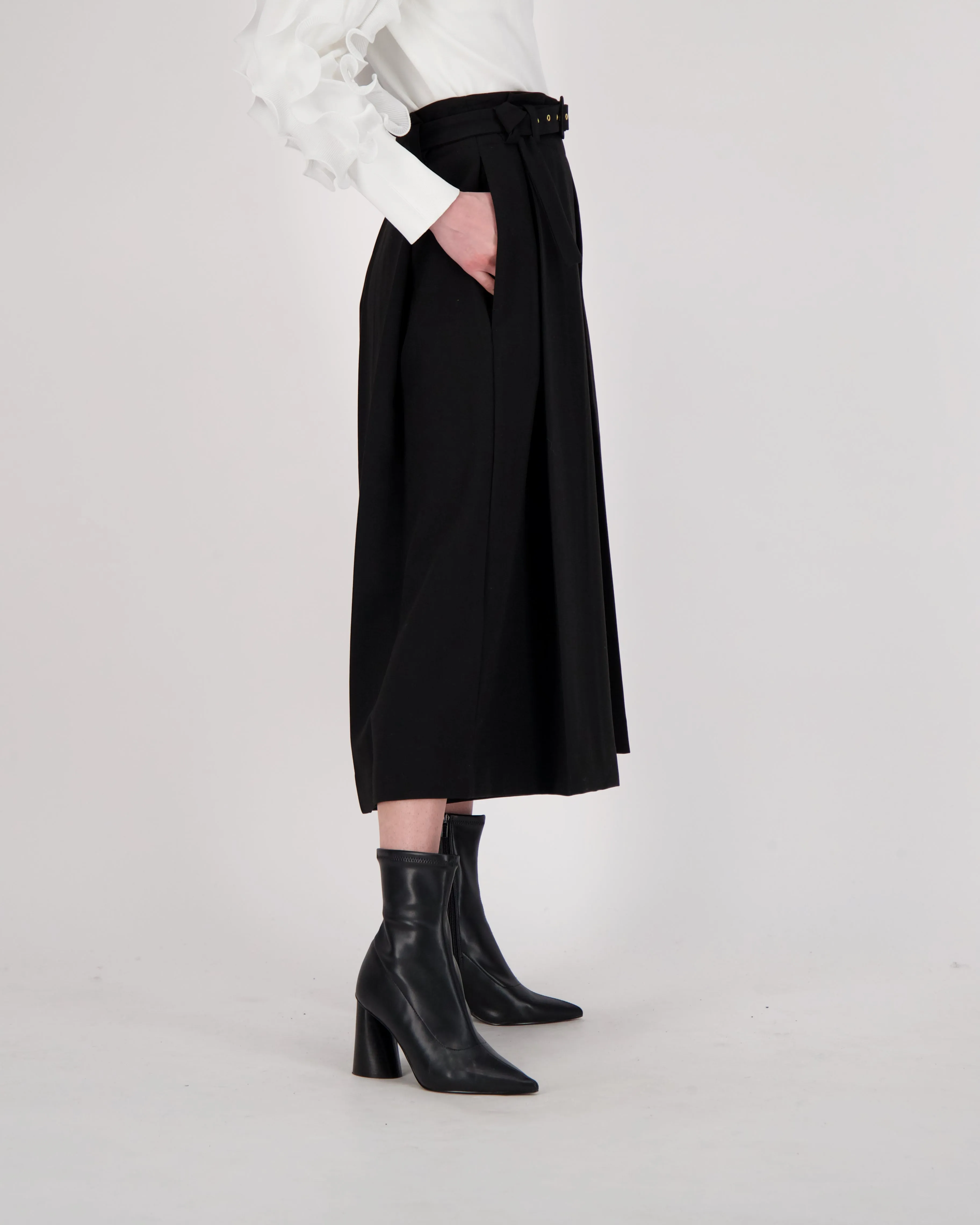 Box Pleated Divided Skirt Pant