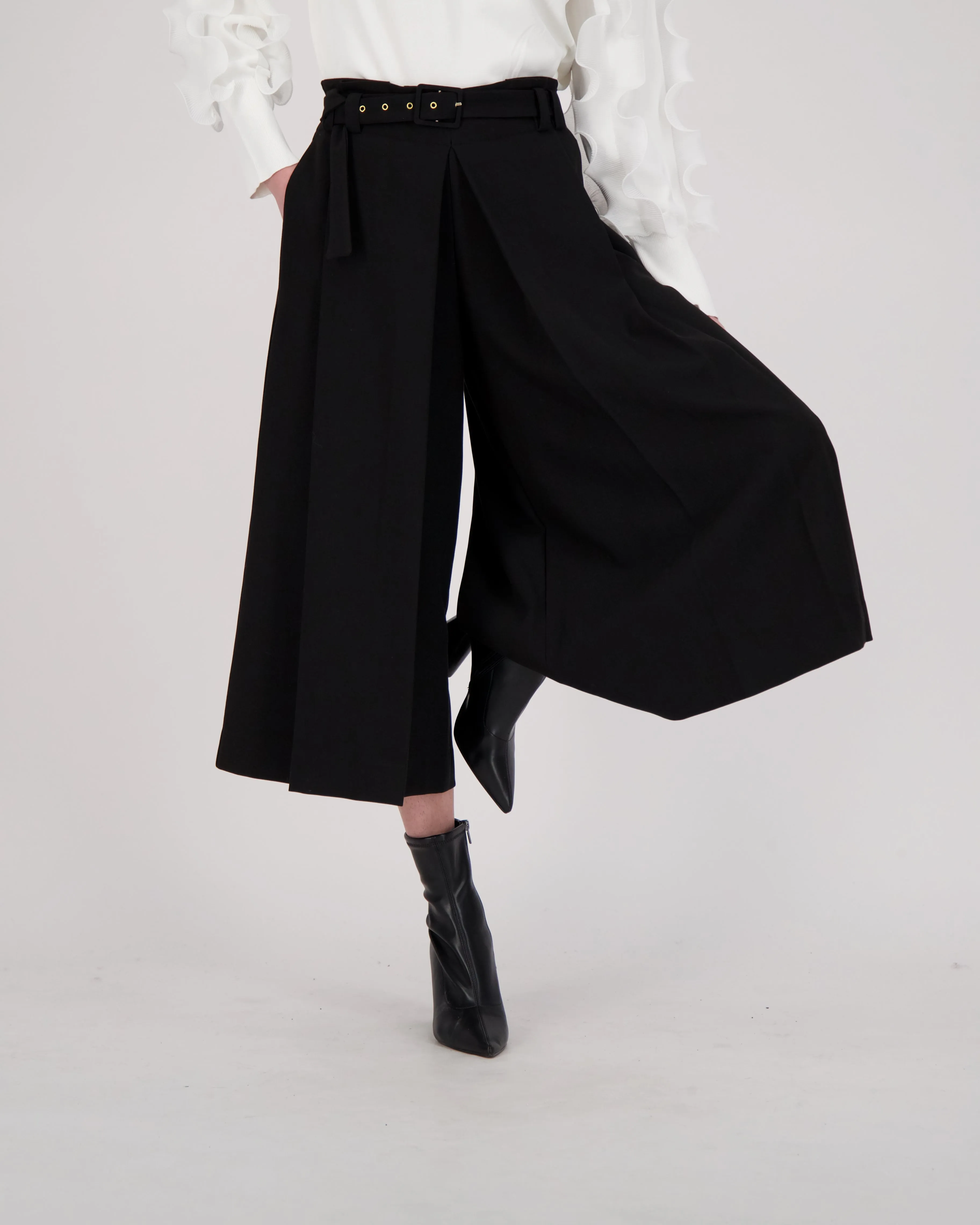 Box Pleated Divided Skirt Pant