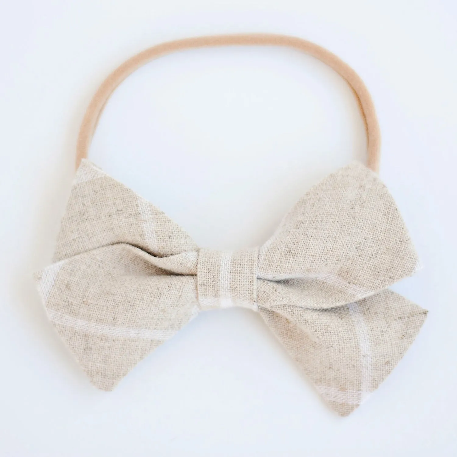 Boy's Bow Tie / Natural Linen Window Pane