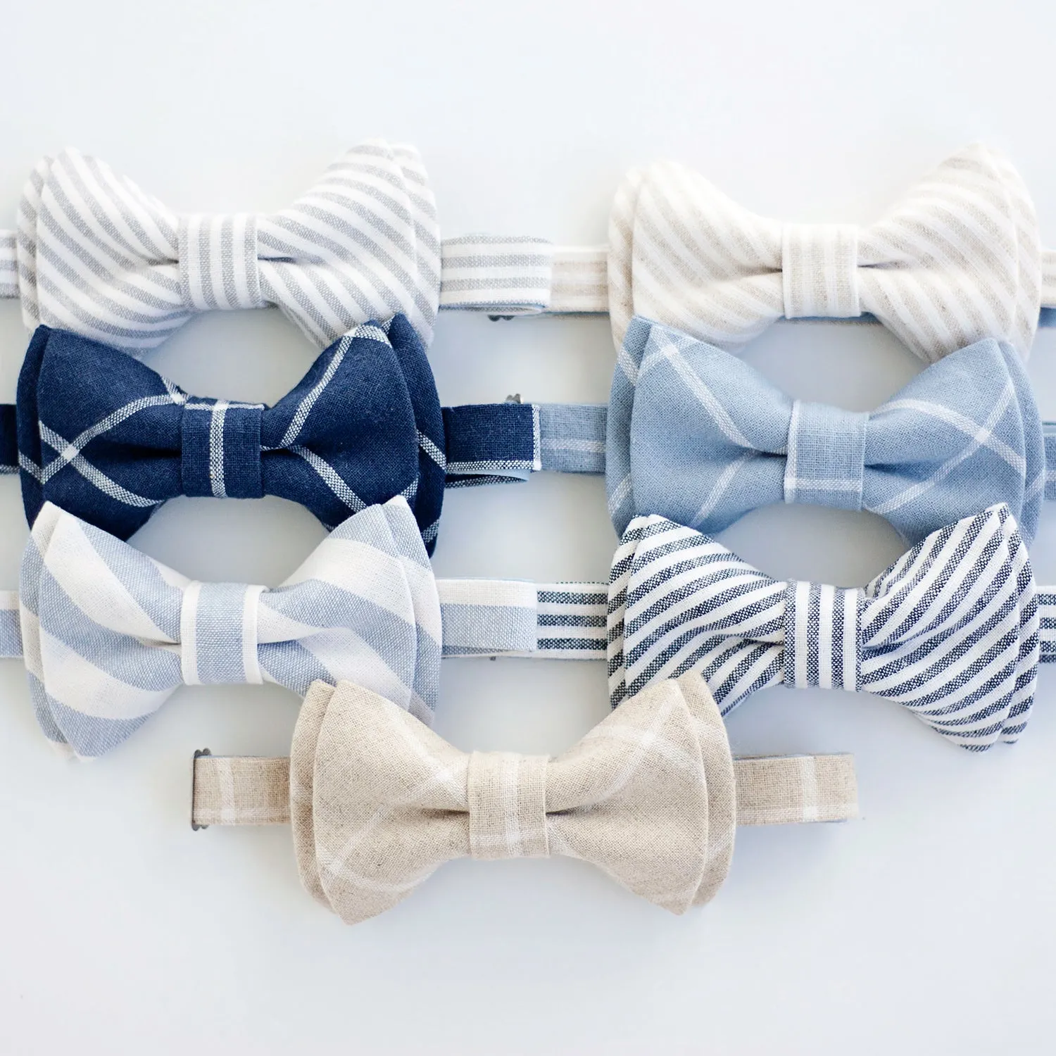 Boy's Bow Tie / Natural Linen Window Pane