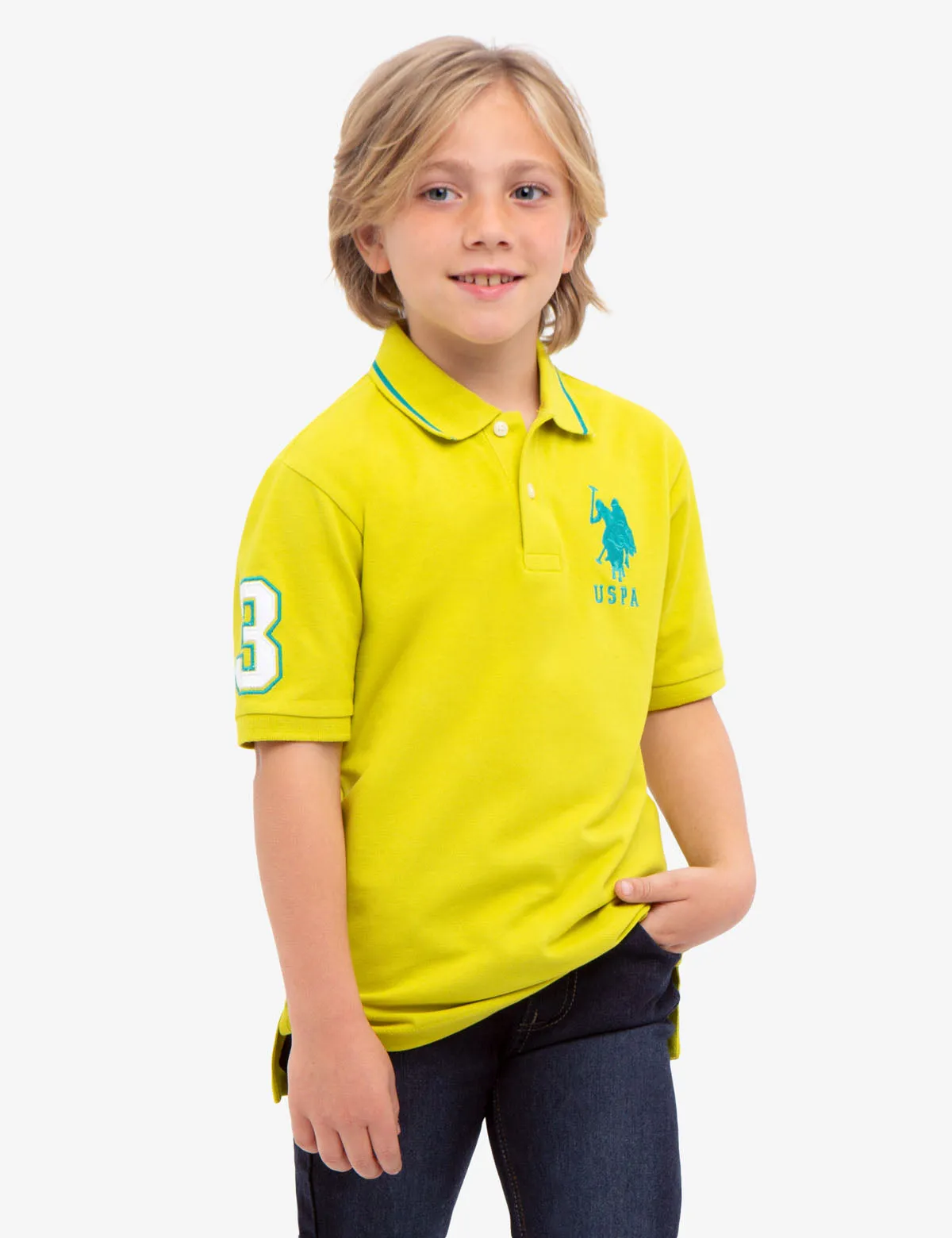 BOYS SOLID COLLAR POLO SHIRT