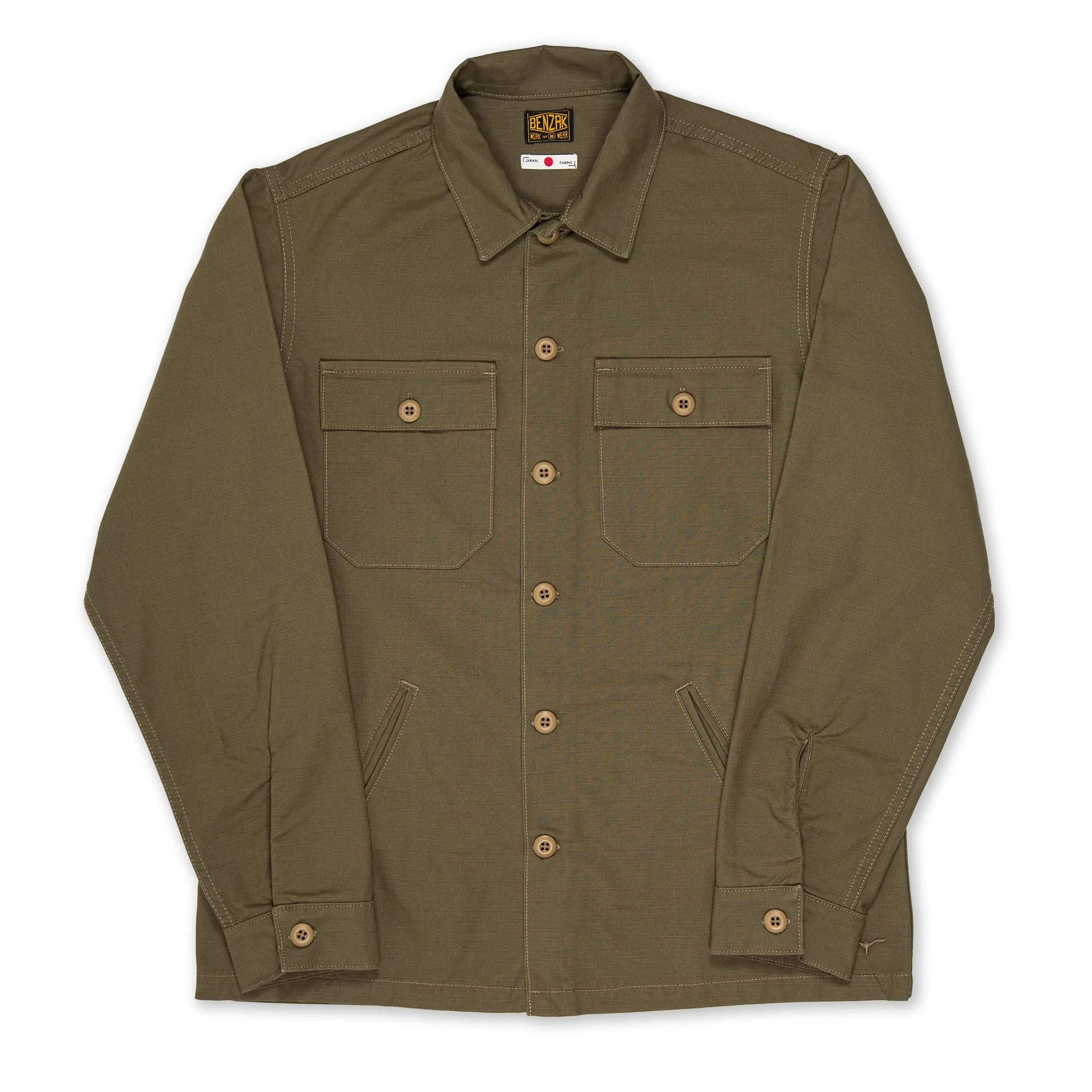 BWS-03 MILITARY OVERSHIRT 8 oz. olive drab ripstop