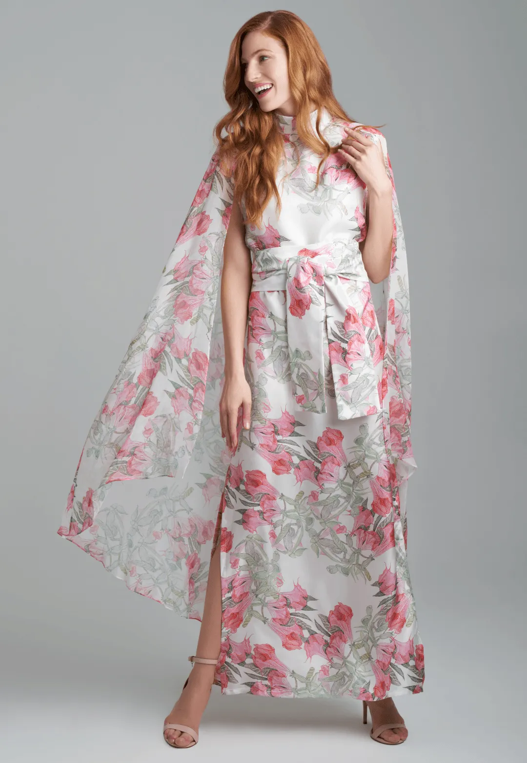 Camille Silk Dress in Angels Trumpet