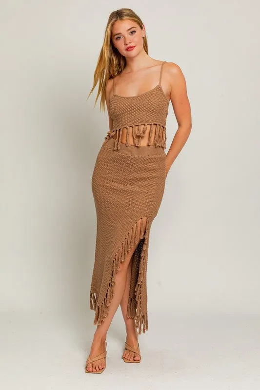 Catalina Island Tassel Midi Skirt - Final Sale