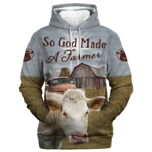 Charolais Hoodie For Him Her, Farm Hoodie, So God Made A Farmer Gift