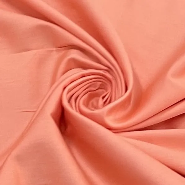 Classic Salmon Pink Solid Cotton Satin