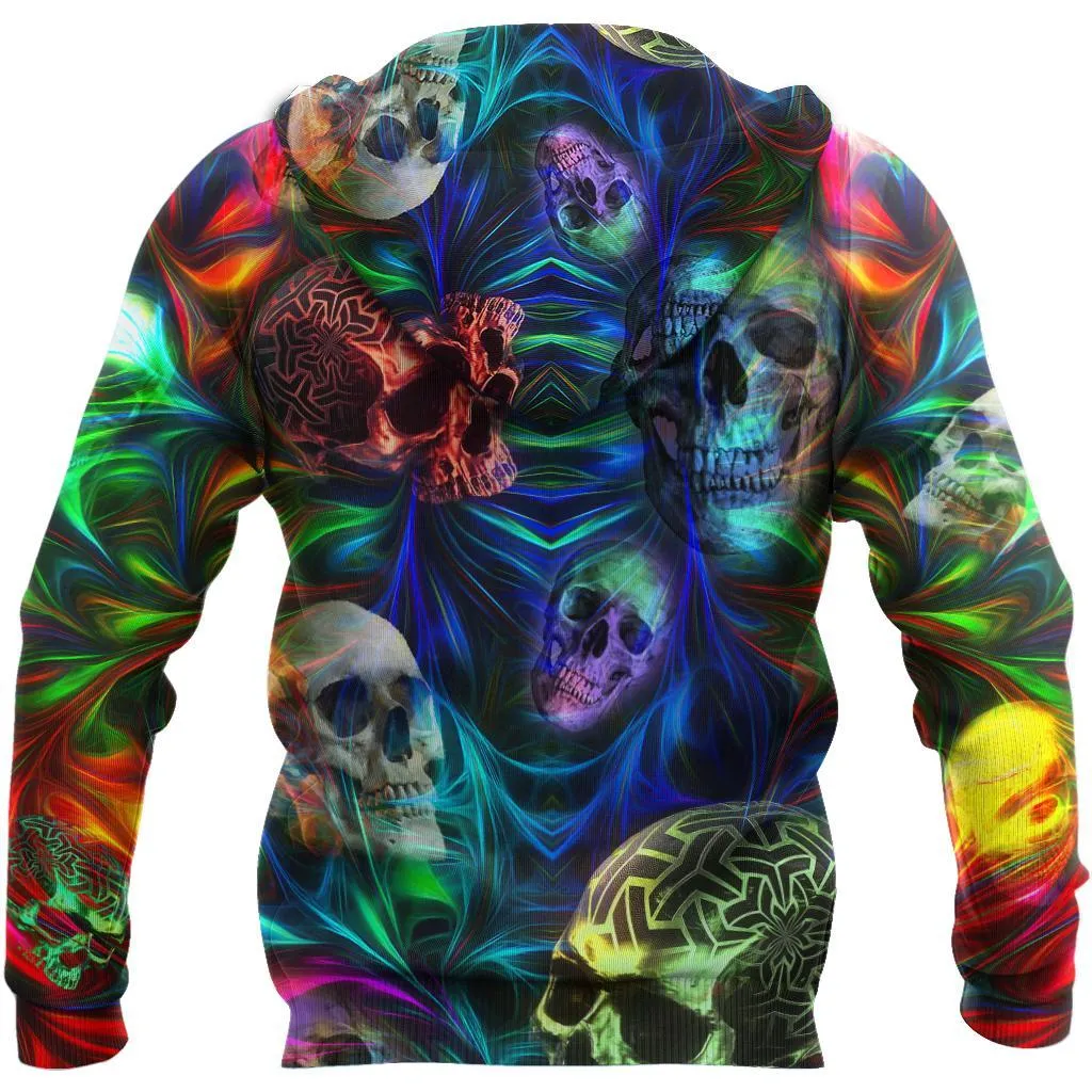 Colorful Skulls Art Hoodie For Men And Women Color Skull On Hoodie