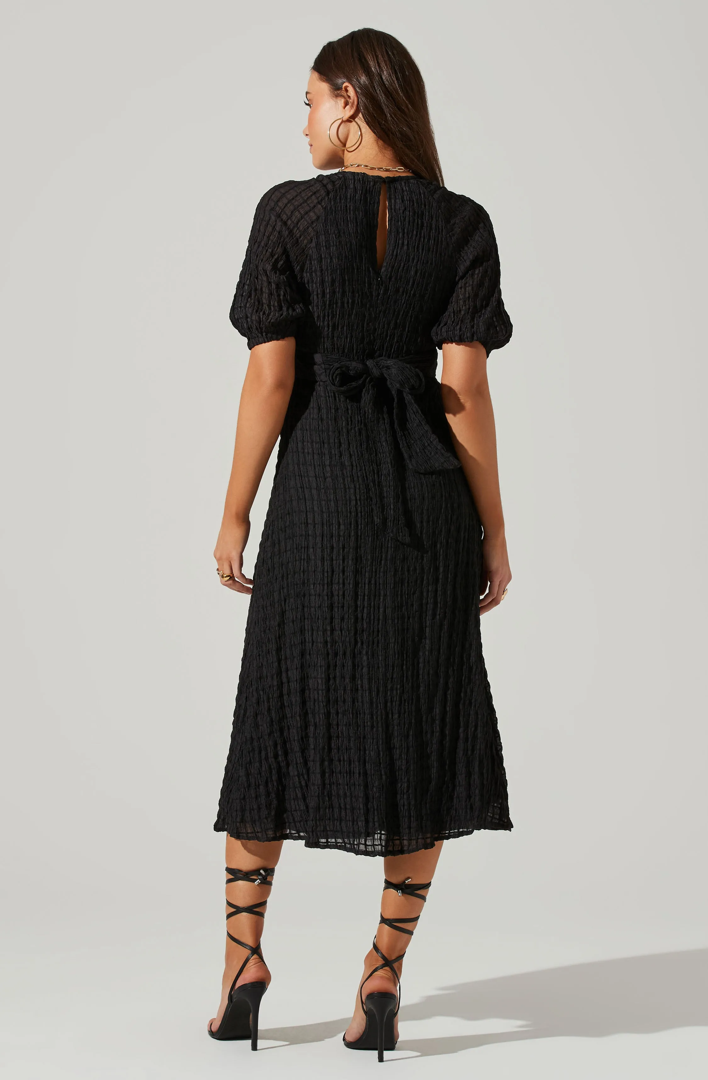 Cross Bust Tie Back Midi Dress