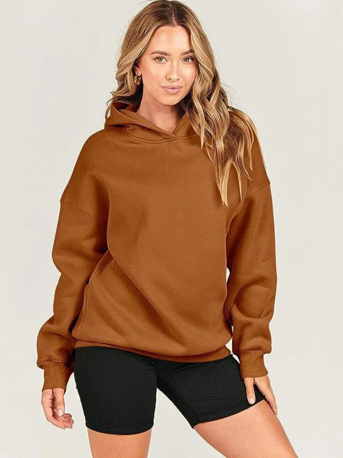 Dropped Shoulder Long Sleeve Hoodie