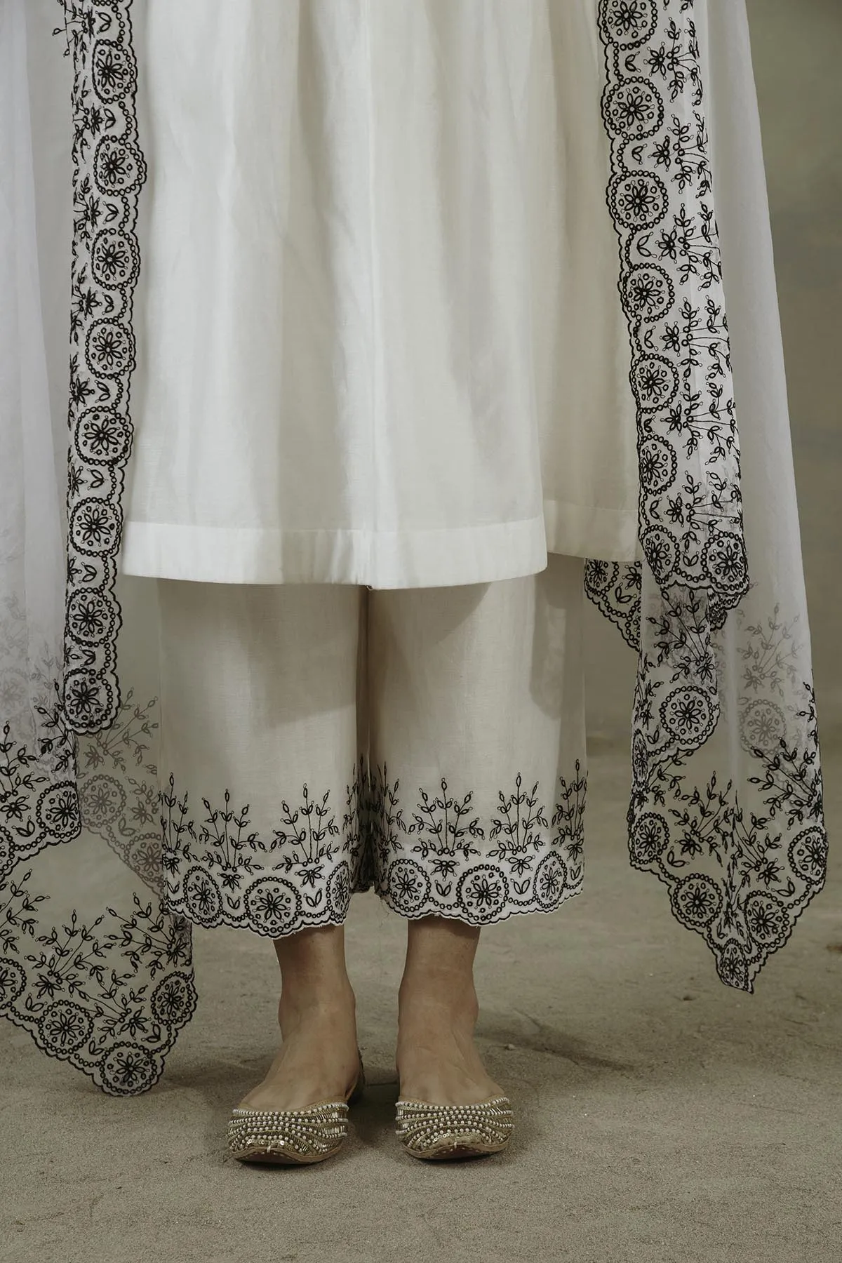 Ebony & Ivory Pintucked Kurta Set