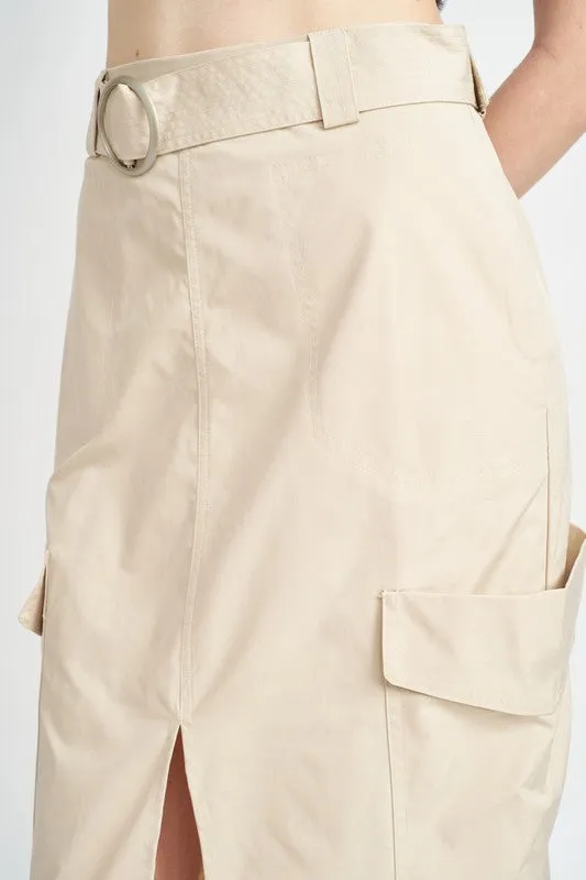 Emory Park HIGH WAIST CARGO MIDI SKIRT