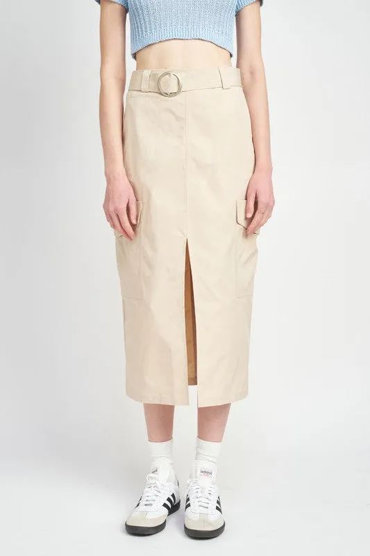 Emory Park HIGH WAIST CARGO MIDI SKIRT