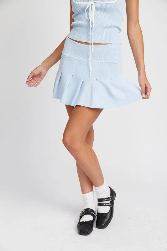 Emory Park LOW WAIST PLEATED MINI SKIRT