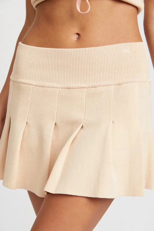 Emory Park LOW WAIST PLEATED MINI SKIRT