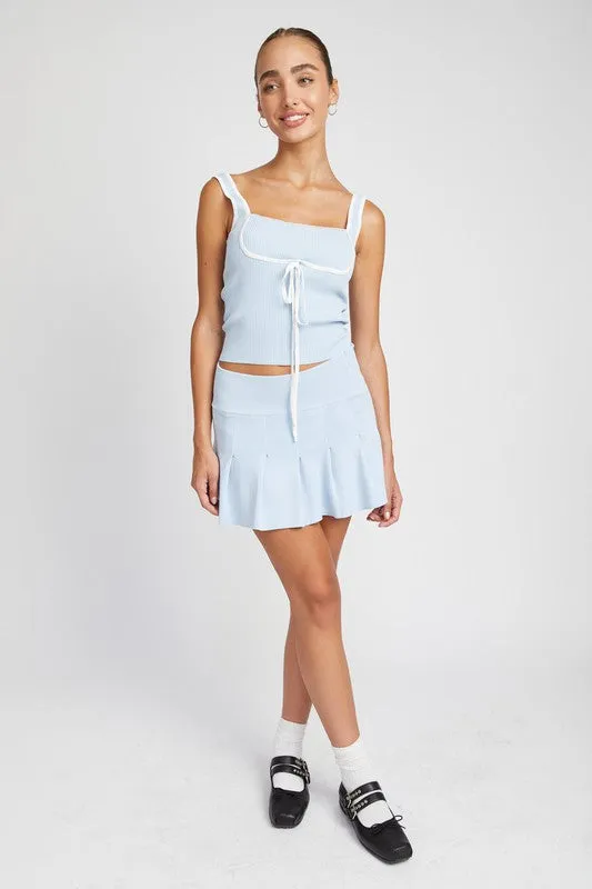 Emory Park LOW WAIST PLEATED MINI SKIRT