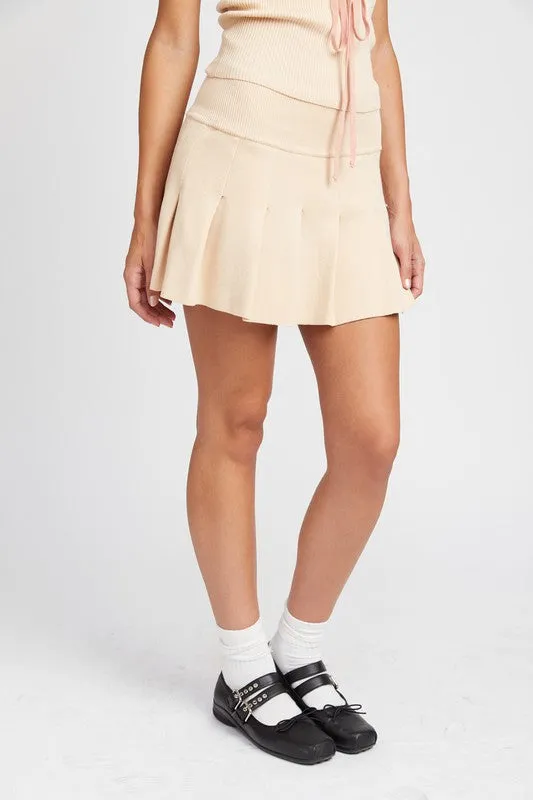 Emory Park LOW WAIST PLEATED MINI SKIRT