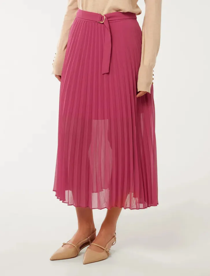 Esme Belted Pleated Skirt