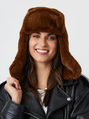 Faux Fur Trapper in Brown