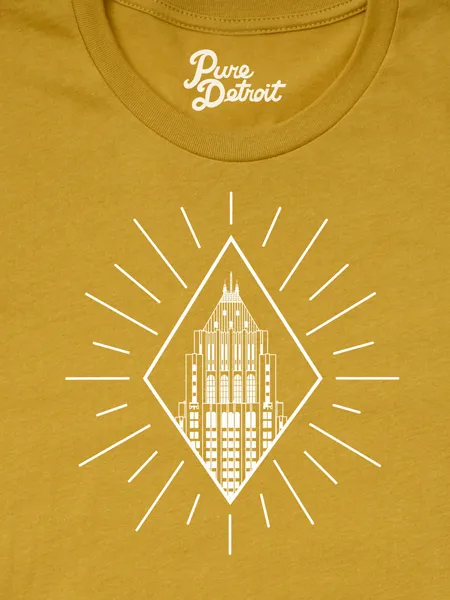 Fisher Building Rays Unisex T-shirt - Mustard / White