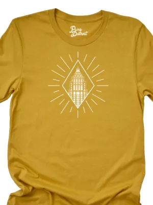 Fisher Building Rays Unisex T-shirt - Mustard / White