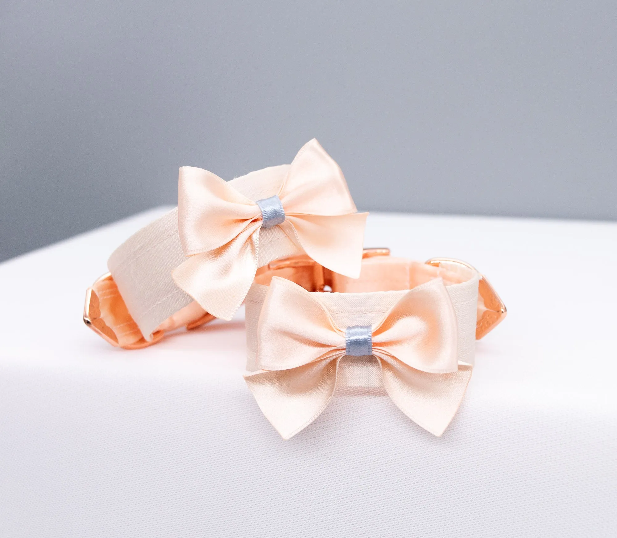 French Raw Silk with Bows ~ Rose Gold Cuffs