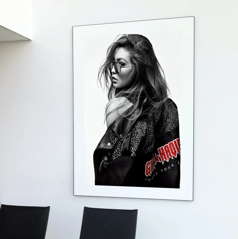 Gigi Hadid Rocker Poster PRINTABLE WALL ART, Indie Room Décor, Fashion Photography, Fashion Wall Art, High-Profile Supermodel, Rock’N’Roll