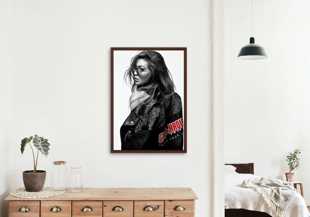 Gigi Hadid Rocker Poster PRINTABLE WALL ART, Indie Room Décor, Fashion Photography, Fashion Wall Art, High-Profile Supermodel, Rock’N’Roll