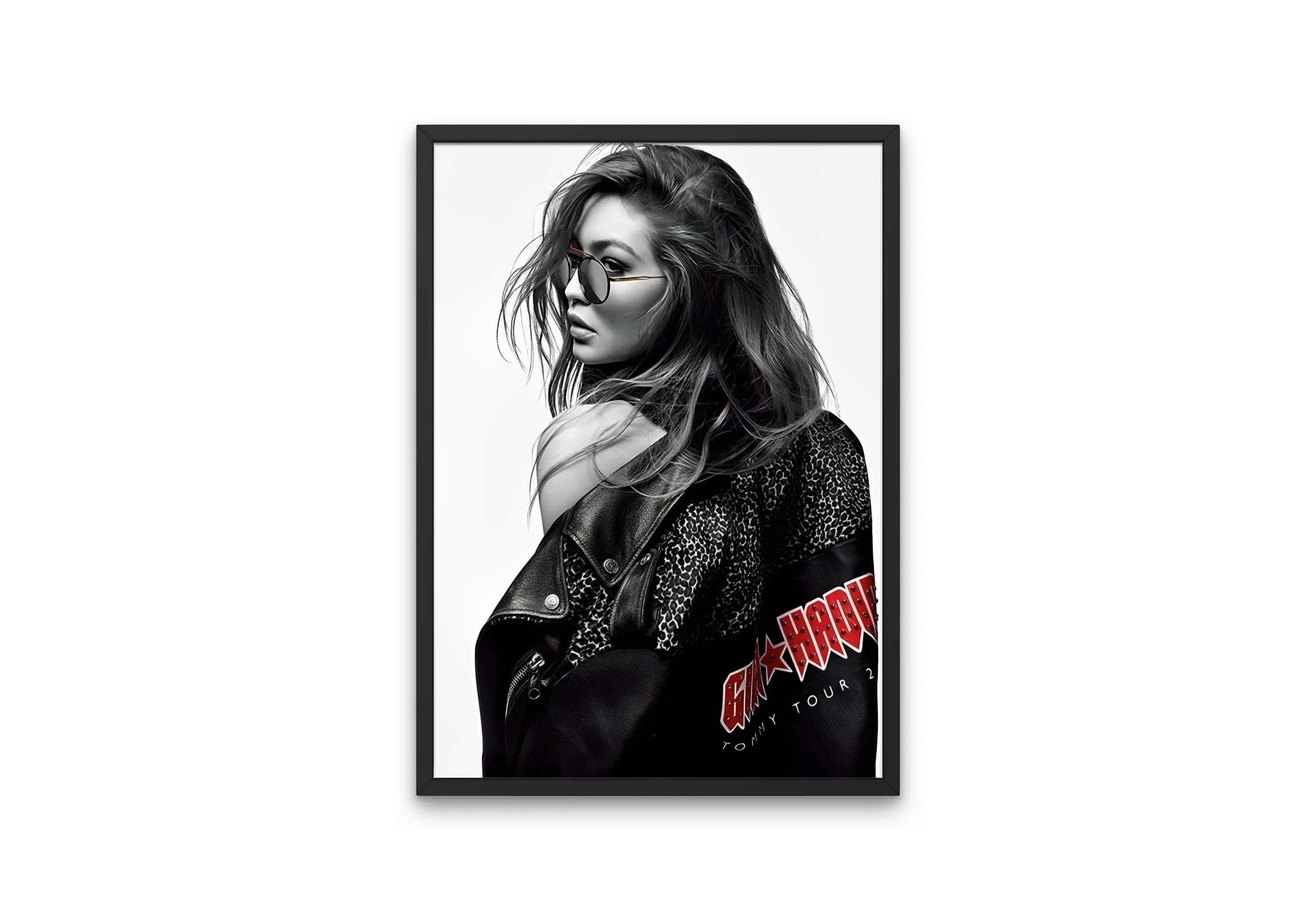 Gigi Hadid Rocker Poster PRINTABLE WALL ART, Indie Room Décor, Fashion Photography, Fashion Wall Art, High-Profile Supermodel, Rock’N’Roll