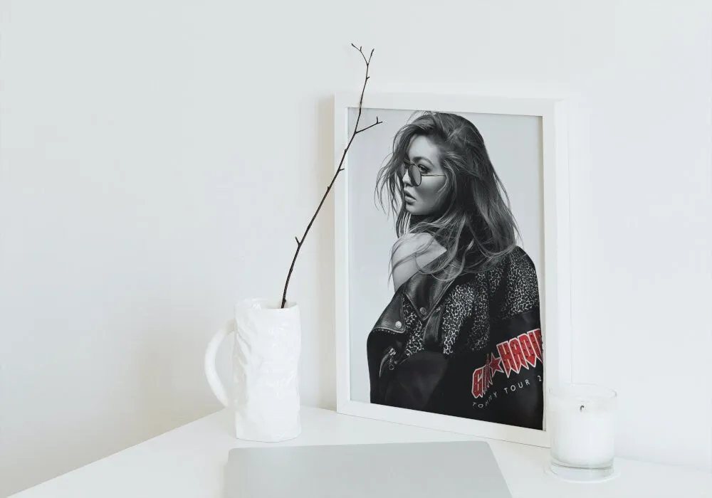 Gigi Hadid Rocker Poster PRINTABLE WALL ART, Indie Room Décor, Fashion Photography, Fashion Wall Art, High-Profile Supermodel, Rock’N’Roll